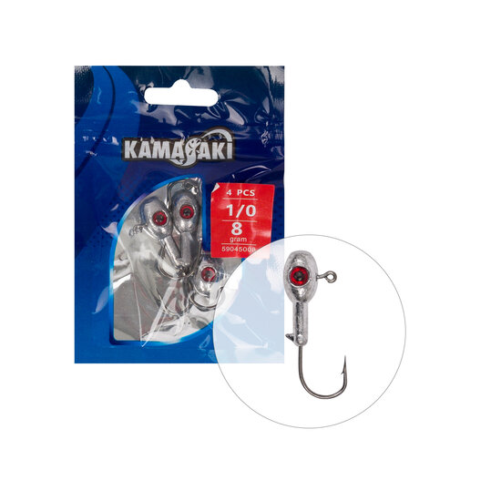 KAMASAKI | RED SHOT | JIGHEAD | 2/0 - 8 gram | 4 stuks
